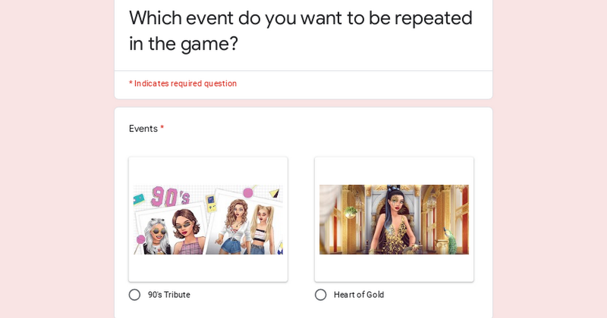Which event do you want to be repeated in the game?