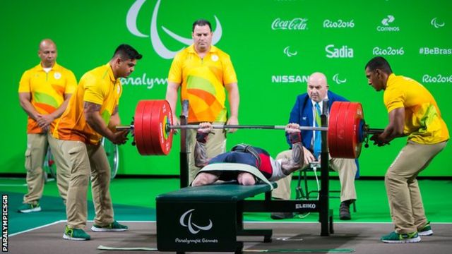 GB powerlifter Micky Yule in action at Rio 2016