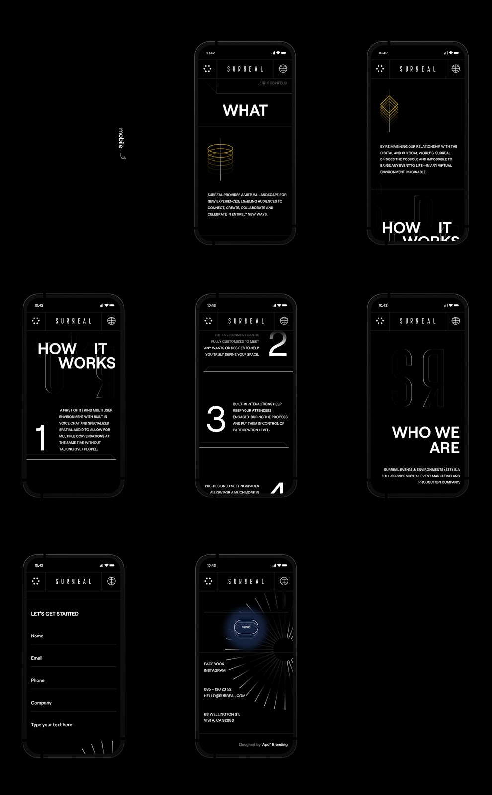 3D black branding  future landing surreal ui ux vr Web Design  Website