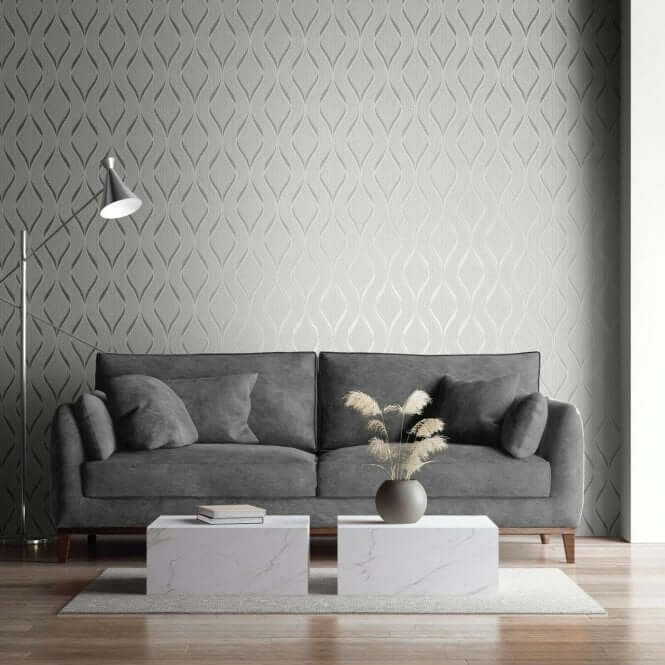 Grey vinyl wallpaper