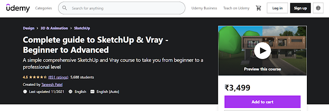 Complete guide to SketchUp & Vray - Beginner to Advanced by Udemy