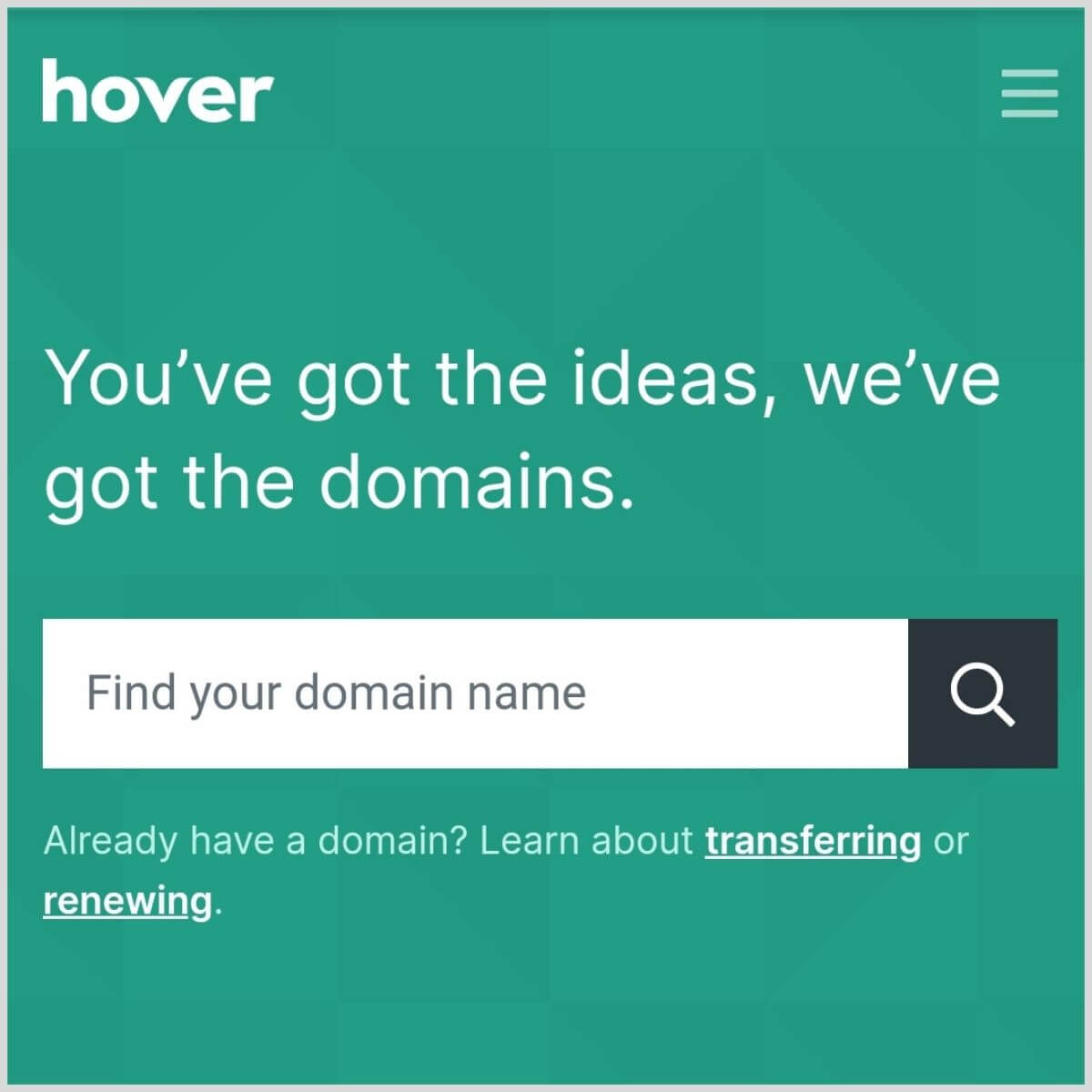 Hover frontpage