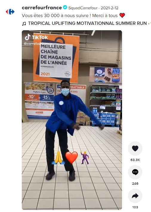 Compte TikTok de Carrefour France