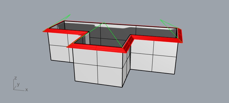 using the fillet command to create a gable roof in rhino