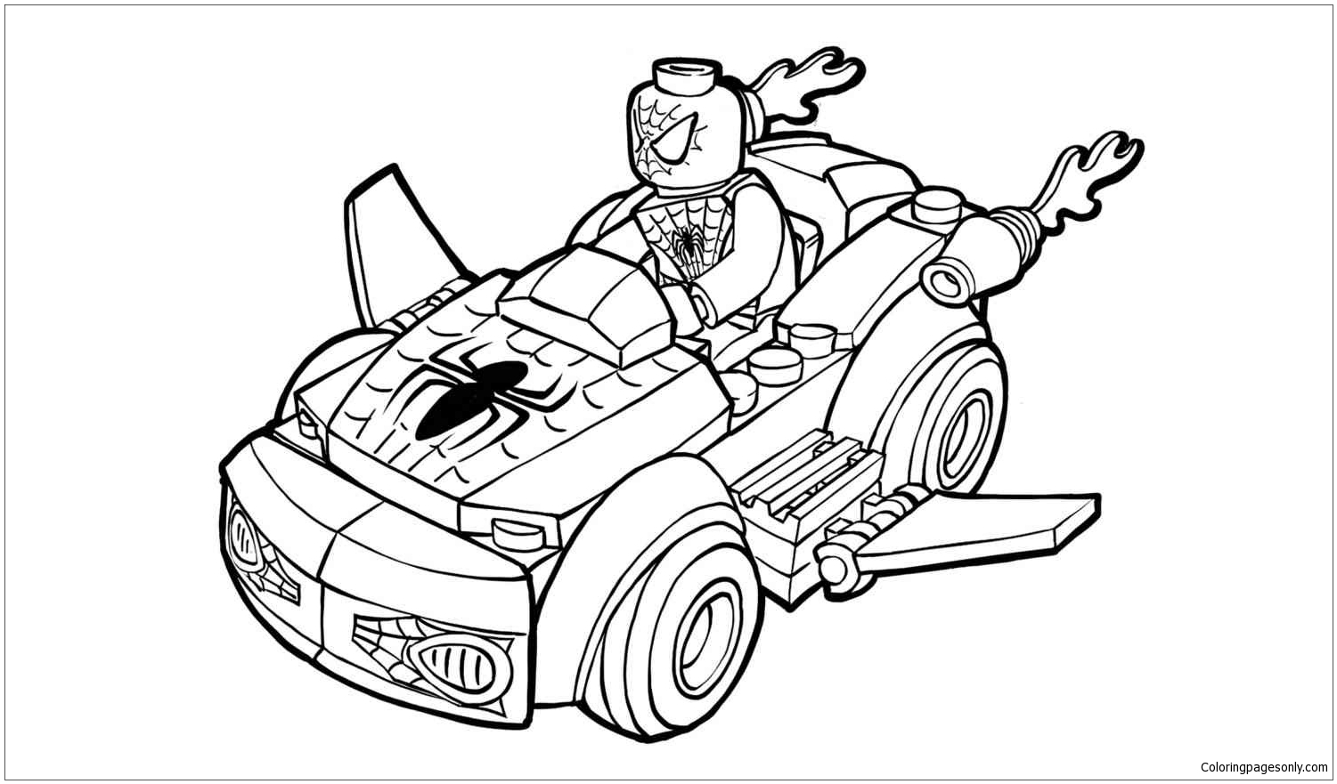 Lego Spiderman superhero coloring pages