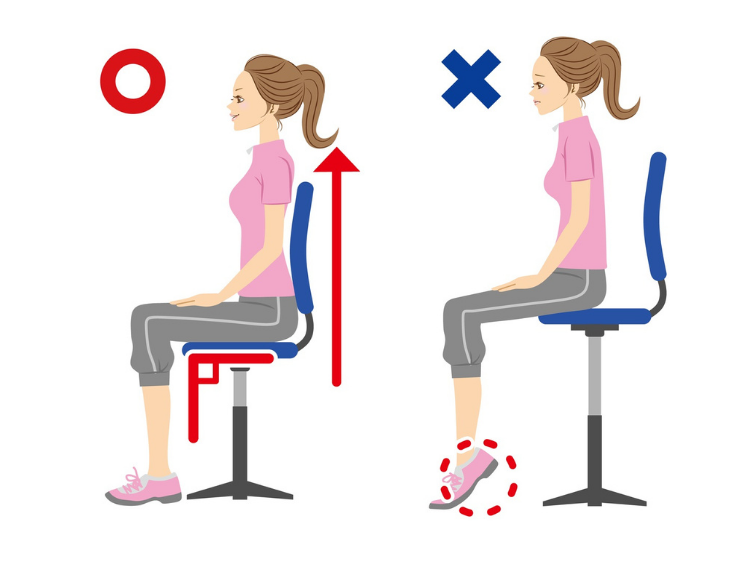 理想の椅子の高さは足裏が床につく状態