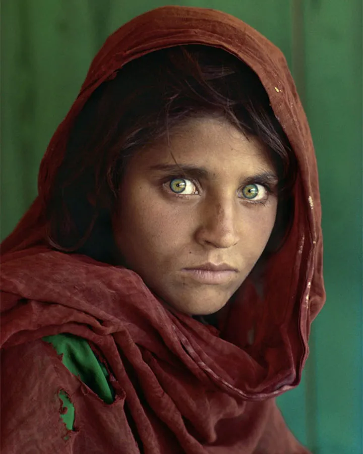 Steve McCurry, Afghan Girl, 1984, Boca Raton Museum of Art, Boca Raton.  https://bocamuseum.org/art/collection-highlights/photography/afghan-girl 