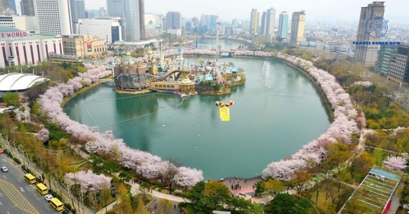 Du lịch Hàn Quốc tháng 4 - hồ Seokchon
