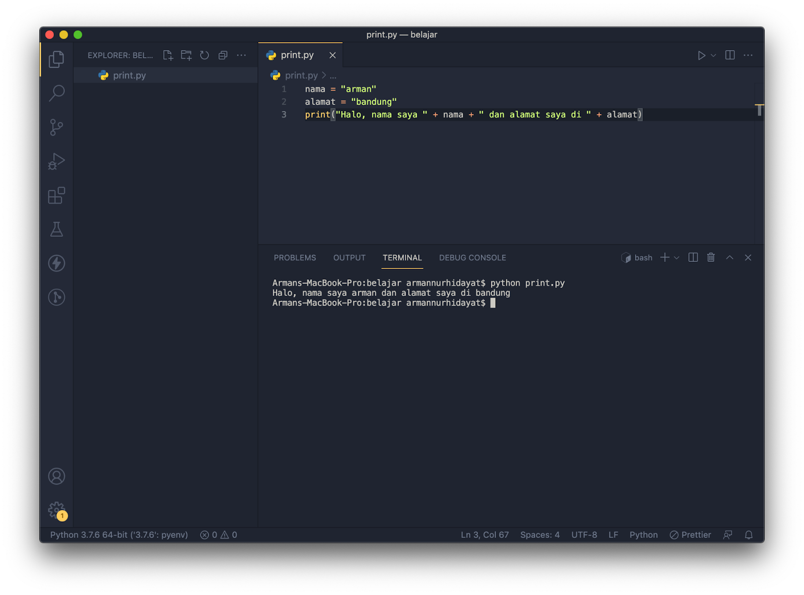 Mode Operasi Script vs Interactive dalam Python