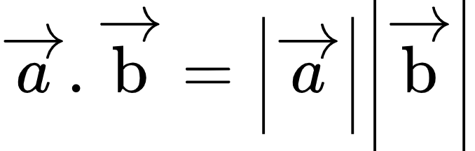 {"type":"align*","id":"15-0-1-0-0-0","code":"\\begin{align*}\n{\\overrightarrow{a}.\\overrightarrow{\\text{b}}}&={\\left|\\overrightarrow{a}\\right|\\left|\\overrightarrow{\\text{b}}\\right|}\t\n\\end{align*}","font":{"family":"Arial","size":10,"color":"#000000"},"ts":1604576524565,"cs":"ODSSp3WfHPwT+kpBsu/wgg==","size":{"width":112,"height":36}}