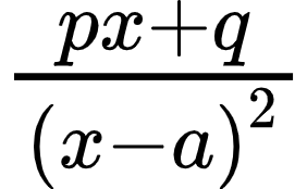 {"font":{"size":11,"color":"#000000","family":"Arial"},"code":"$\\frac{px+q}{\\left(x-a\\right)^{2}}$","type":"$","id":"51-1","ts":1599643808428,"cs":"W5Gs+tKxZN9LLTb4/8sxsw==","size":{"width":46,"height":28}}