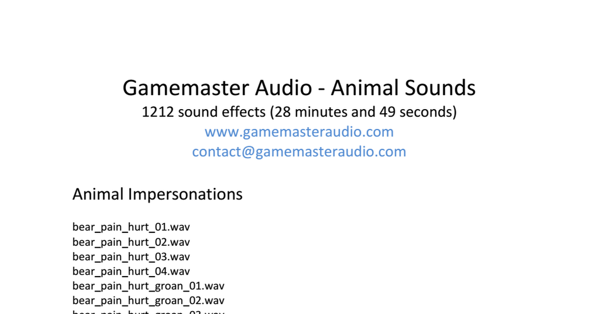 Animal Sounds - sound  - Google Drive
