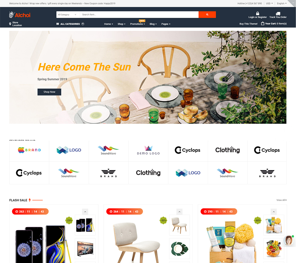 Alchoi - Tema WooCommerce de Megastore MarketPlace