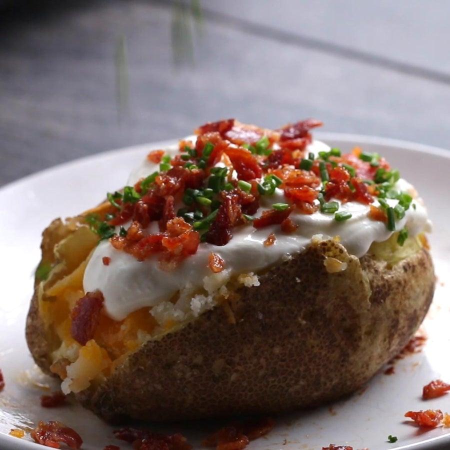 Microwave 10-minute Loaded Potato a meal for living without your kitchen