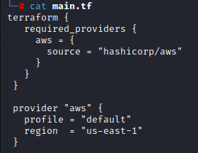 Main.tf screenshot of tthe terraform and autosneakphish code by White Oak Security