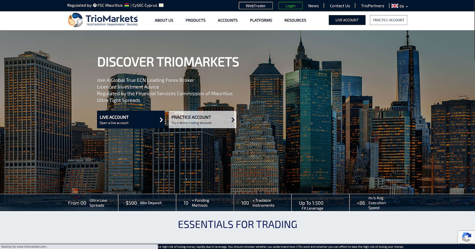 TrioMarkets website