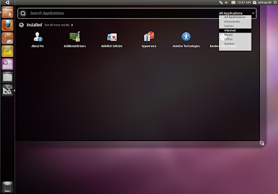 Unity Ubuntu 11.04 Dash screenshot