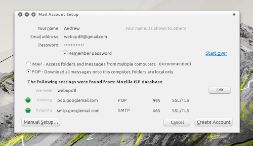 Thunderbird gmail settings