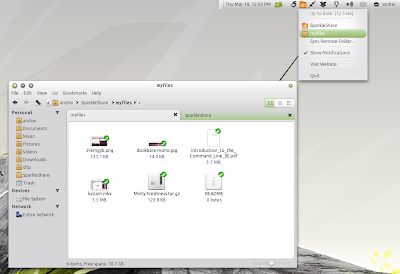 Sparkeshare Ubuntu screenshot