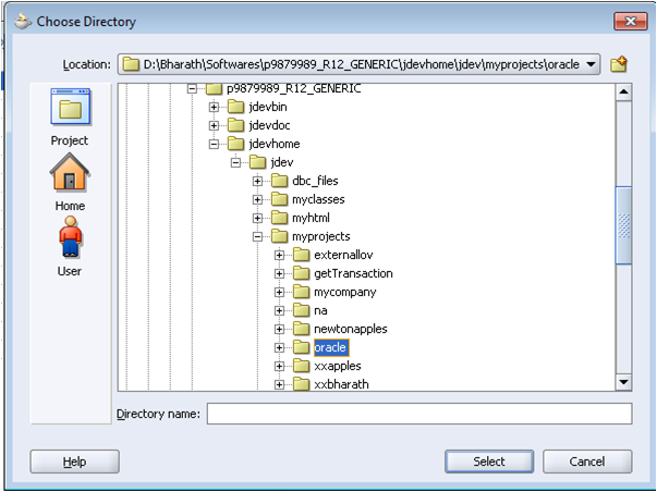 Adding directory in J developer project