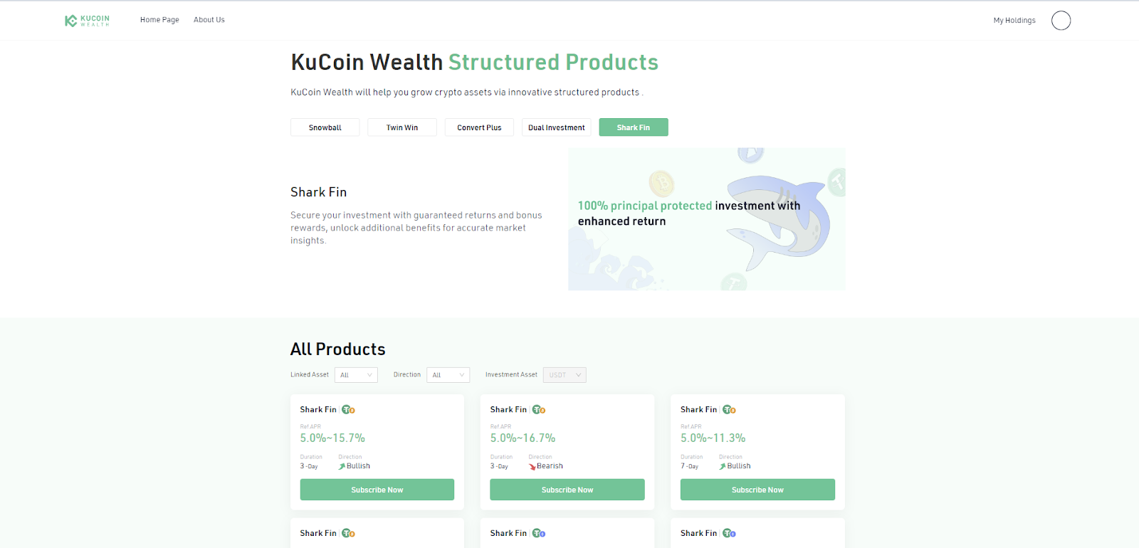 KuCoin Wealth Page