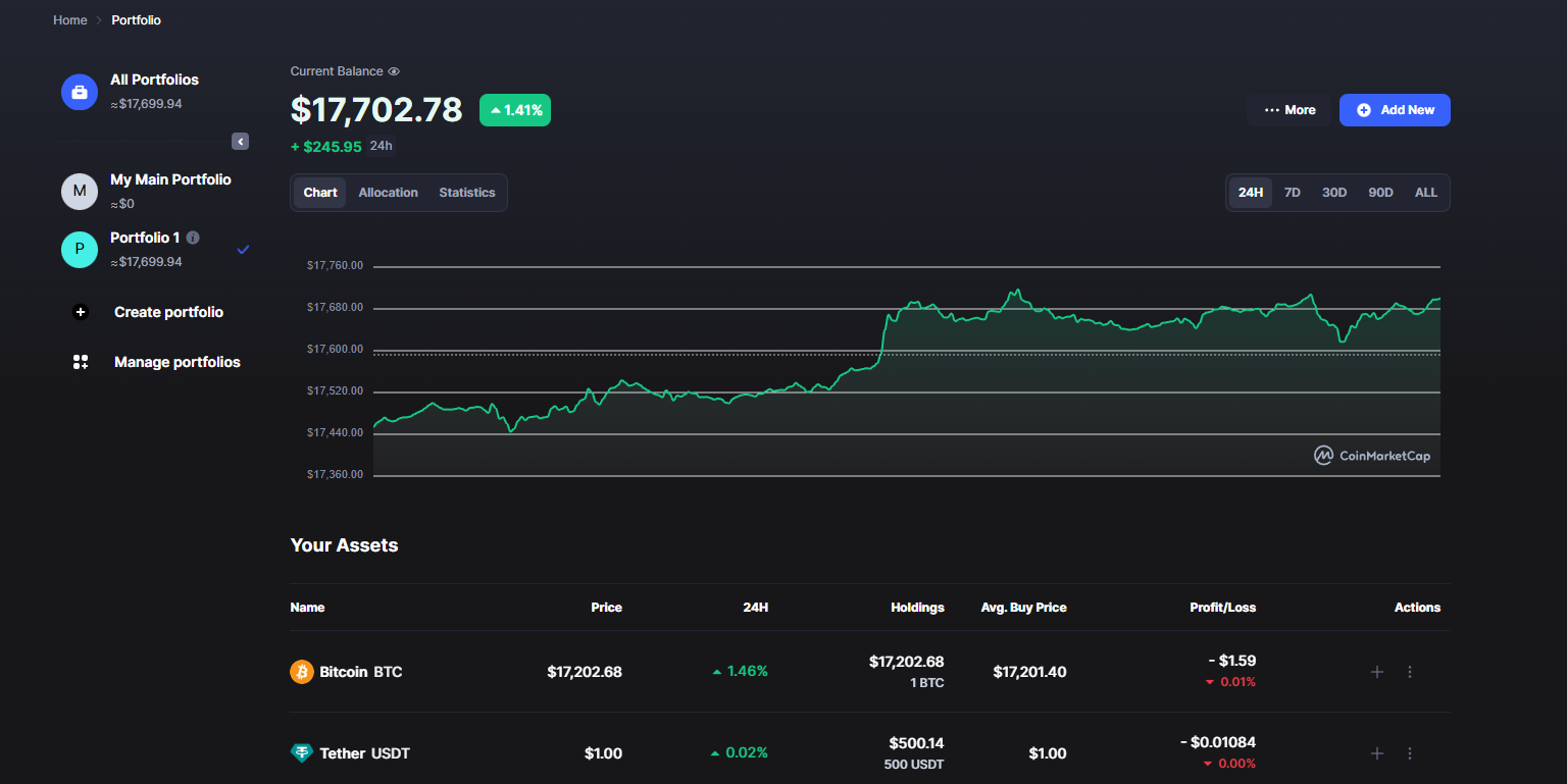 CoinMarketCap Portfolio Tracker