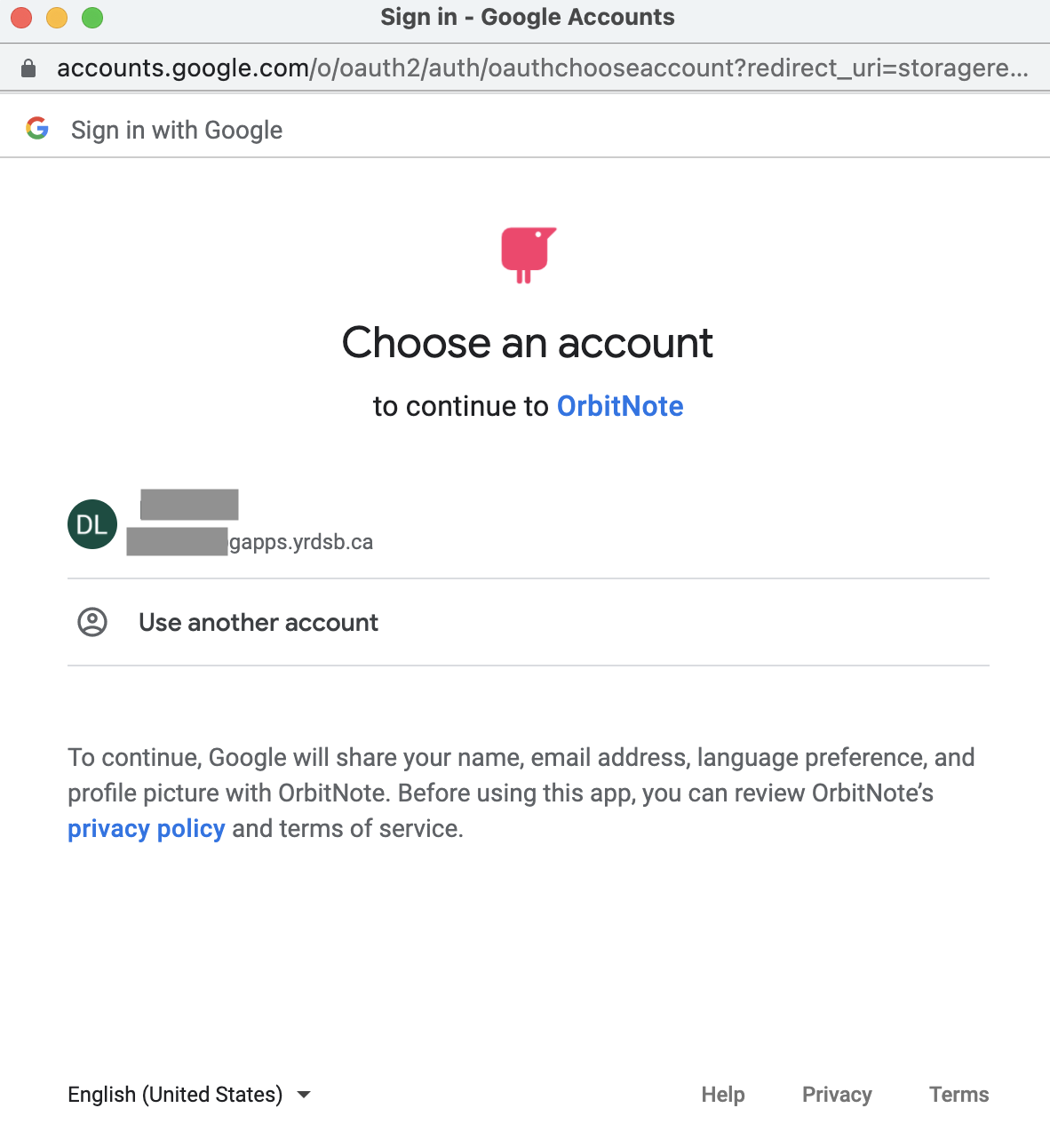 Select the correct Chrome account