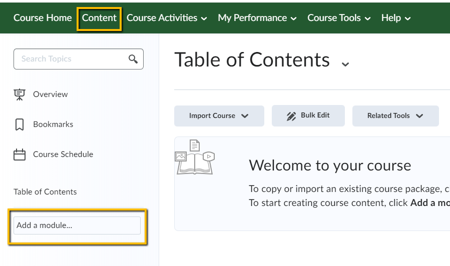 highlighting the Course menu and the Add a module option for you to setup Panopto in