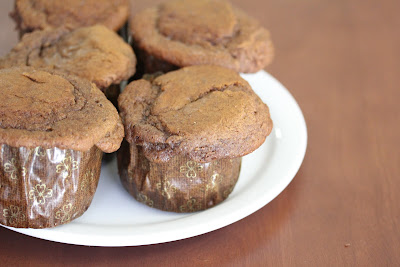 close-up photo of Nutella Banana Muffins on a plate