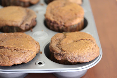 close-up photo of Nutella Banana Muffins in a pan