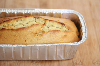 close-up photo of a loaf of Sweet potato butter cake in a pan