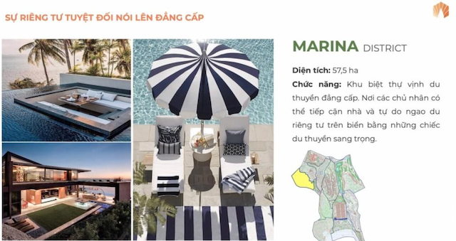 Phân khu Marina District tại merryland quy nhơn có diện tích 57,5ha