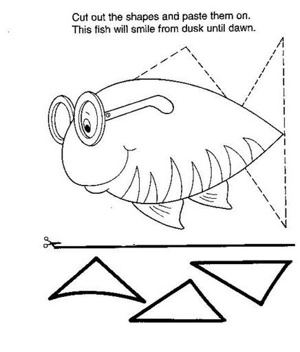 أكثر من 50 شيت وورقة عمل لمادة ال ( math )  على الاشكال الهندسية ( shapes ) Manualidad%2520pez%2520triangulos