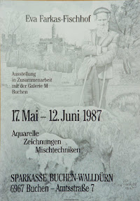 Invitation to Eva`s exhibition in Buchen, 1987