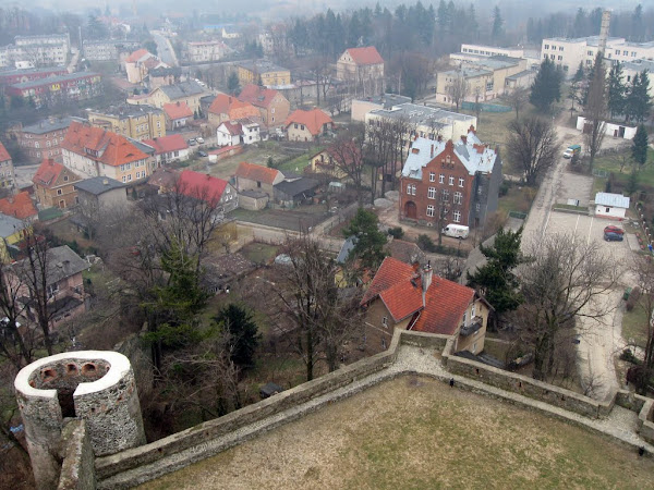 Zamek Bolków - widok z wieży zamkowej 