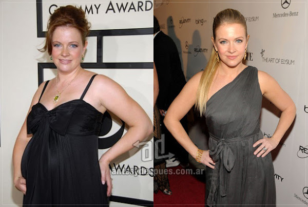 Before and after of Melissa-Joan-Hart embarazada