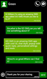 Download GO SMS Pro WP8 Green ThemeEX apk