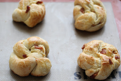 photo of four Bacon Brioche breads