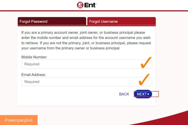 recover a password of ent account
