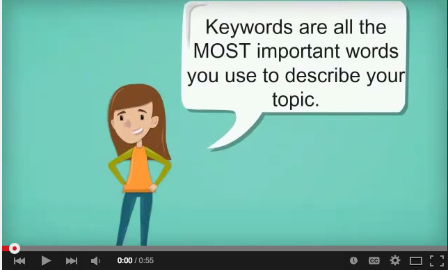 Screen caputre of the Seneca College's Video on Keywords