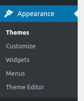 wordpress dashboard appearance options