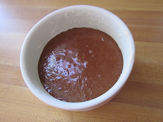 top view of batter in ramekin