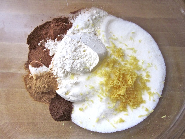 dry ingredients in mixing bowl 