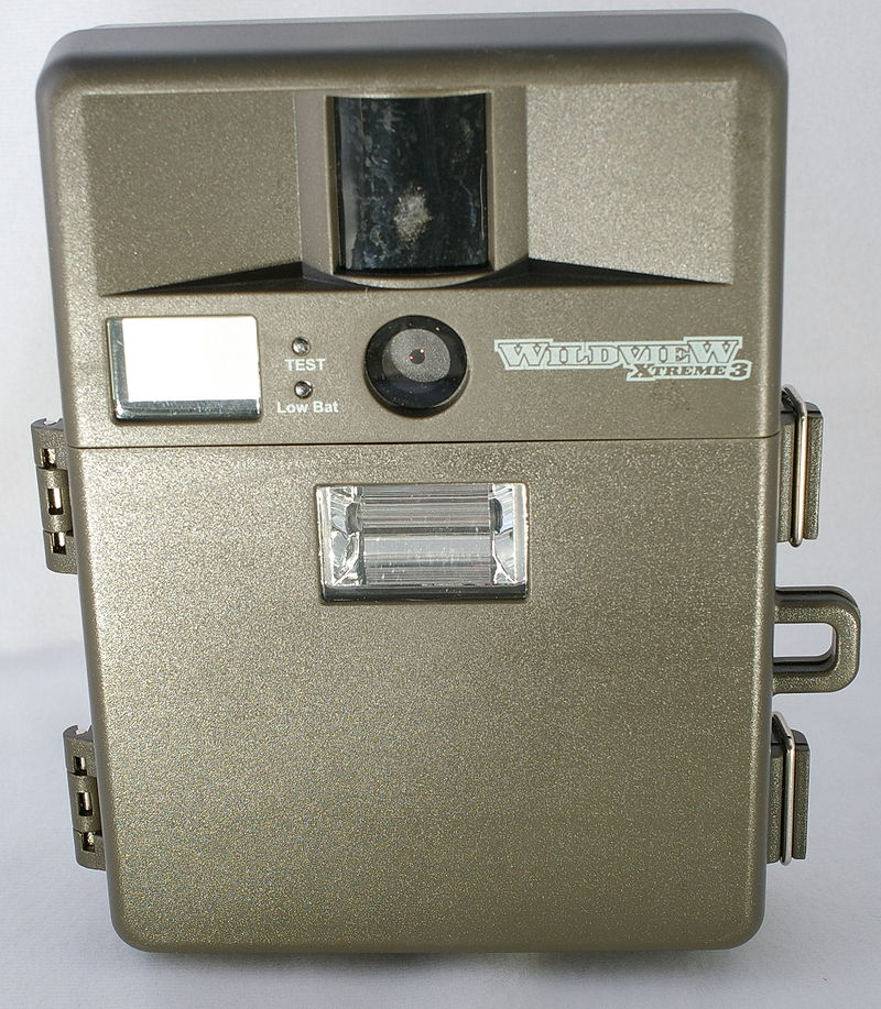 A photo of a heavy duty camera trap as described in the caption.