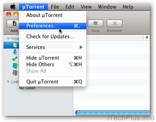 Thay đổi thiết lập trong uTorrent trên máy Mac