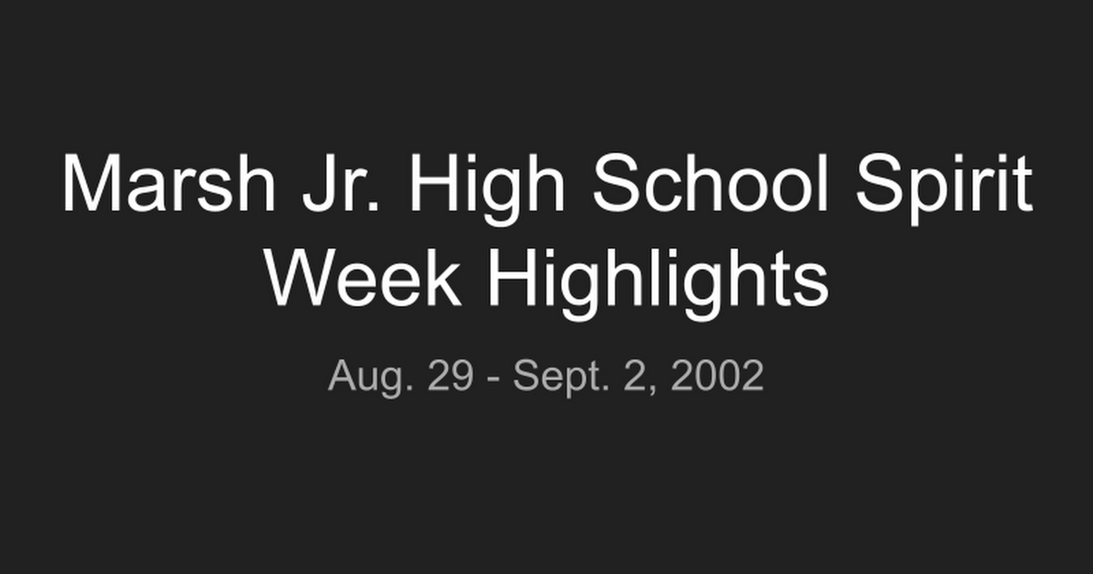 Marsh Jr. High School Spirit Week Highlights