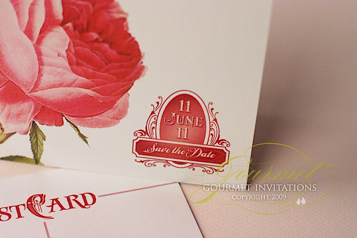 rose save the date, pink save the dates, red save the dates, vintage save the dates