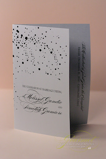 wedding programs, ceremony order, silver wedding programs, new year's eve wedding ceremony programs