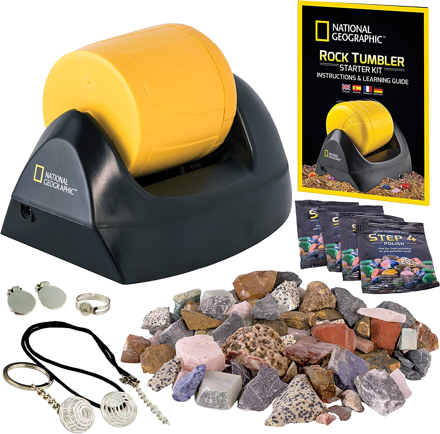 NATIONAL GEOGRAPHIC Starter Rock Tumbler Kit for Kids & Adults
