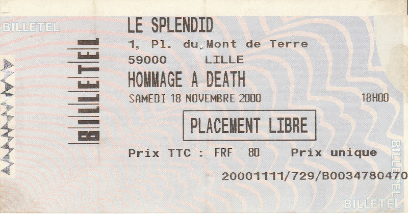 Hommage à Chuck Schuldiner @ Le Splendid, Lille 18/11/2000